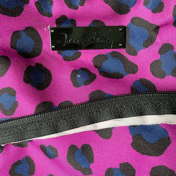 Vera Bradley Magenta Leopard Animal Print Nylon Multi Pocket Backpack - Picture 3 of 8